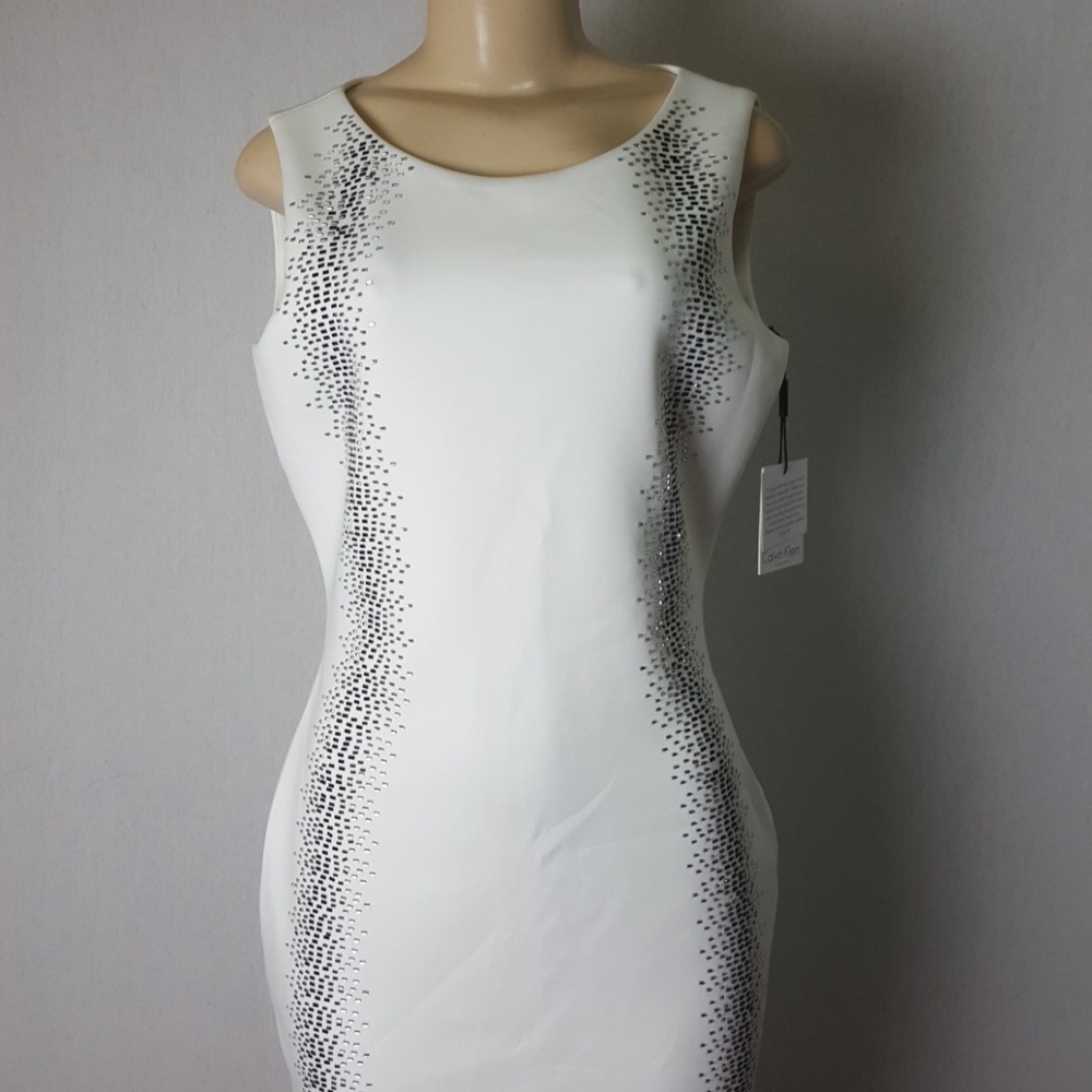 SOLD- NWT Calvin Klein White Dress Size 8 - Picture 2 of 6